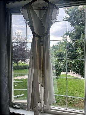 White flowy high low dress
